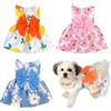 Izefia 3 Pezzi Abiti per Cani Cucciolo Nodo di Arco Abito Principessa di Lusso Vestiti Floreali Abito da Sera da Sposa Abiti Estivi Tutu Gonna Carino Vestito per Cani per La Piccola Ragazza del Cane