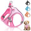 Ledeak Pettorina Cane Taglia Piccola, Pettorina Gatto Anti Tiro Riflettente, Traspirante Robusto Pettorina per Cani di Media e Grande, Regolabile Pettorina Antifuga Cane (Rosa, XS)