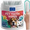 EcoEarth Salviette per la Pulizia dei Denti di Alta qualità per Cani e Gatti - 50 Pezzi - Dischetti per la Cura Dentale degli Animali Domestici per Un alito Fresco e un'igiene Orale