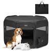 PETSFIT Recinto per Cani e Gatti pieghevole e Portatile, Box per Animali con Pavimento impermeabile in Tessuto, Nero, 92 * 84 * 53CM
