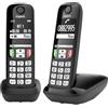 Gigaset E275 Duo - Due telefoni portatili DECT - Cordless - Tasti e Numeri Grandi - Compatibile con Apparecchi Acustici, Nero [Versione Italiana]