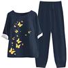Generico Tuta Estiva Casual Da Donna Larghi Estivo Elegante Top E Pantaloni Coordinato Taglie Forti Leggera Completi Estivi Curvy Maniche Corte Tuta Da Casa Jogging Primavera Spiaggia Set Spiaggia