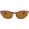 Ray-Ban 0RB4314N Occhiali da Sole, Marrone (Striped Brown), 53 Donna