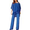 Generico Completo Donna Elegante Estiva Orlo Irregolare Curvy Camicia Pantaloni Larghi Due Pezzi Tuta Completa Taglie Forti Casual Leggero Set Coordinato Estivo Comodi Mode Tuta Tinta Unita peril tempo libero