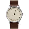 slow round 06 - Dark Brown Leather, Silver Case, Crème Dial