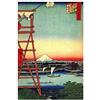 ArtPlaza Hiroshige Utagawa Yanagibashi Bridge Pannello Decorativo, Legno, Multicolore, 60x90 cm