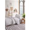 Nuit Des Rêves Set copripiumino XXL (155 x 220 cm), grigio e bianco, 65% cotone/35% poliestere, lavabile in lavatrice, 120 fili, chiusura a bottone e busta, biancheria da letto accogliente ed elegante