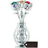 Matashi Bouquet e vaso di fiori cromati con cristalli colorati, decorazioni da tavolo, composizione floreale in metallo, elegante decorazione per casa o ufficio