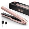 Terviiix Piastra per Capelli Portatile Senza Fili, Max 220°C Mini Piastra per Capelli da Viaggio, Piastra Senza Filo e Arricciacapelli Ricaricabile 2 in 1 con Olio di Argan infuso, Batteria-4500mAh
