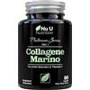 Nu U Nutrition Collagene Marino con Acido Ialuronico - 90 Capsule - Integratore Peptidi di Colageno Idrolizzato Tipo I con Vitamine C, E & Zinco, Rame e Iodio - 1 Mese di Durata - Prodotto in Europa - Nu U Nutrition