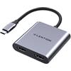 LENTION USB C a doppio adattatore HDMI, supporto singolo 4K@60Hz o doppio 4K@30Hz, compatibile con il nuovo MacBook, Surface Book 2/Pro 7/Go, XPS 13/15, più, driver stabile certificato (CB-C53s)