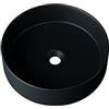 Waschbecken24 Lavabo in ceramica di design, lavabo per le mani, per il bagno degli ospiti, (35x35x11cm, Nero / A546SM)