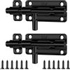 xiaowanwan 2 Pezzi Chiavistello Porta con Foro per Lucchetto,Catenacci per Porta,Chiavistelli per Porte in Legno e Ferro,Chiusura Cancello Esterno e Interni (Nero)
