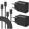 Gcstnn 2Pack 45W USB C Caricabatterie veloce per Samsung Galaxy S25Ultra S25+ S25 S24Ultra S23 S22 S21 S20 FE Tab S10 S9 A56 A55 A54 A53 A36 A34, Gcstnn PPS PD3.0 alimentazione con 2 * 2M 5A cavo