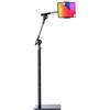 Niumowa Supporto da pavimento per tablet, girevole a 360 gradi con supporto regolabile in altezza, compatibile con telefono/tablet da 11,9 a 33 cm, Kindle, supporto per telefono da 160 cm, in lega