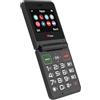 TTfone Telefono cellulare pieghevole TT660 per anziani con pulsanti grandi, assistenza emergenza e lunga durata batteria, 3G e 4G LTE, nero (con cavo USB)