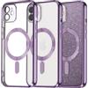 Tikgue Cover per iPhone 11 Glitter Magnetica [Compatibile con MagSafe] Brillantini Custodia Silicone Sottile Trasparente Morbida Cover Antiurto TPU Case - Rosa