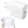 Atshld 65W Caricatore Rapido per Oppo Realme Oneplus, Caricabatterie Rapido 65W SUPER VOOC con Cavo USB C 1M, Compatibile con OPPO Reno13, Find X5, OnePlus 10 Pro, Nord CE 3, realme GT NEO, OnePlus 9