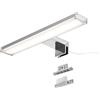 Alpinaluz Applique LED per Specchio Bagno - Luce Bianca Neutra 4000K - IP44 - Struttura in Alluminio e Policarbonato Cromato - Montaggio su Specchio, Parete o Mobile (30cm 8W)