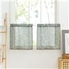 PONY DANCE Tende a Vetro per Finestra 2 Pezzi 60x60 CM Tende Trasparenti per Cucina con Tasca Decorazioni Curtains no Fori per Salotto Eleganti, Verde