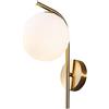 Tyenaza Lampada da Parete Interno, Portalampada da Parete Dorato, E27 Lampada a Muro Paralume di Vetro 12CM, Lampada a Muro Creative Palla di Vetro E27 lampadina NON Contiene, per Camera da Letto, Soggiorno