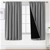BellaHills 100% Tende Oscuranti per Interni 2 Pezzi 140L x 175A cm, Tende Camera da Letto Curtains Termica Isolante per Salotto Eleganti Moderne Tenda Fonoassorbente, Grigio