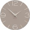 CalleaDesign Orologio da Parete Moderno Smile Caffelatte per il muro del Salotto, Cucina, Ufficio. Silenzioso, Design, Grande 30 cm. Orologi da parete particolari moderni italiani.