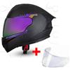 CRUIZER Casco Integrale moto visiera singola specchiata Nero Viola Omologato