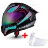 CRUIZER Casco moto Integrale Omologato grafico visiera singola trasparente viola