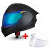 CRUIZER Casco Integrale moto Omologato visiera singola specchiata Nero Blu Pinlo