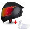 CRUIZER Casco Integrale moto Omologato visiera singola specchiata Nero Rosso Pin