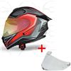 CRUIZER Casco Integrale visiera singola trasparente + visiera metalizzata Rossa