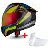 CRUIZER Casco moto Integrale Omologato grafico visiera singola specchiato rosso
