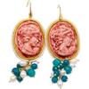 Generico Orecchini Cammeo Ceramica di Caltagirone, Giada Tiffany, Perle