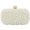 Jywmsc Bianco Perla Pochette Borse per le Donne Perline Pochette Formale Matrimonio Sposa Party Tote Borsetta