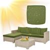 SYLC Impermeabile Federe Per Cuscino Divano Copricuscini Per Giardino Rattan Per Esterni E Patio, Coperte Del Cuscino Con Cerniera Per L/angolo (1 pz 55×45×10 cm,Grey Green)