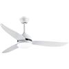 Drumm Ventilatore da soffitto con luce e telecomando,pale in legno naturale addensato,Silenzioso, motore in rame,3 velocità, 3 luminosità,Φ132 cm,Bianco