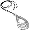 VLNET ® Collana Vestopazzo pendente con 3 gocce in alluminio 100% riciclato | filo scorrevole Lunghezza 50 cm | + gufetto porta fortuna in OMAGGIO