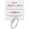 Bramart Anello Nodo Donna anello Migliore Amica in Argento Sterling 925 Idea Regalo amiche per lei Natale Compleanno regolabile - Cofanetto con DEDICA incluso