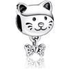 Rimgoris Argento 925 Charm per donna Bracciali Collana Festa della mamma Cat Bow Tie Dangle Charm Regalo