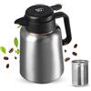 Mapille Caraffa Termica per Caffè, 1800 Ml Caffettiera Termica con Indicatore di Temperatura con Colino da Tè, Teiera Termica, Caraffa Termica per Bevande Calde, Caraffa Termica Grande per Tè, Caffè e Latte
