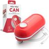 Kitchen Mama Mini Plus Apriscatole elettrico ricaricabile: compatto, ricarica di tipo C, senza uso delle mani, spegnimento automatico, bordo liscio, sicuro per alimenti (Rosso)