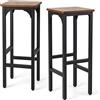 COSTWAY Set di 2 Sgabelli da Bar, Sgabello Cucina con Poggiapiedi, H71,5 cm, Gambe Regolabili, Struttura d'Acciaio, per Pub e Ristoranti, Marrone Rustico