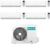 Hisense Climatizzatore Hi Comfort Quadri Split 7+7+7+12 con 5AMW105U4RQC Inverter Wi-Fi R-32 Classe A++ ,