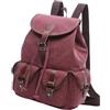 F Fityle Zaino in tela Zaino casual Organizer portatile per la scuola per le donne Borsa da scuola alla moda Borsa per libri per studenti Zaino con coulisse, ROSSO