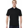 BPURB Maglietta da uomo con colletto a linguetta e maniche corte, da sacerdote, pastore, ministro predicatore, costume top, Verde scuro, XXL