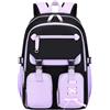 Tanou Zaino per Ragazze Adolescenti Zaino Grande Scuola Zaini Impermeabile alla Moda per Bambina e Ragazza 9-18 anni Borsa Casual con Cinghia per Trolley, Viola