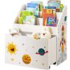 SONGMICS Scaffale per Giocattoli, Libreria per Bambini a 3 Scomparti, Contenitore Portagiochi Estraibile con Ruote, Multiuso, per Cameretta e Stanza dei Giochi, Bianco GKR41WT