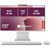 Lenovo IdeaCentre Computer desktop All-In-One, Display 27 FHD, AMD Ryzen 5 7535HS, 512GB SSD, RAM 16GB, Base di ricarica smartphone wireless, Speakers, WiFi 6, Windows 11 H, Tastiera + Mouse Wireless