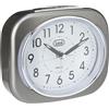 Trevi SL 3040 Sveglia Analogica Silenziosa con Retroilluminazione LED e Ampio Quadrante, Movimento SWEEP Senza Ticchettio, Funzione Snooze, Funzionamento con Batteria Stilo AA, Facile Utilizzo, Grigio